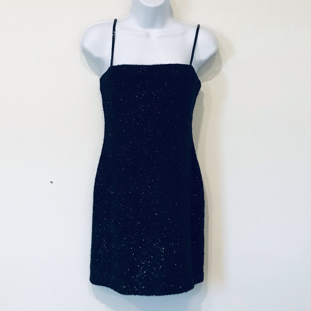 Ecru Studio Sparkly Black Mini Dress Size Medium